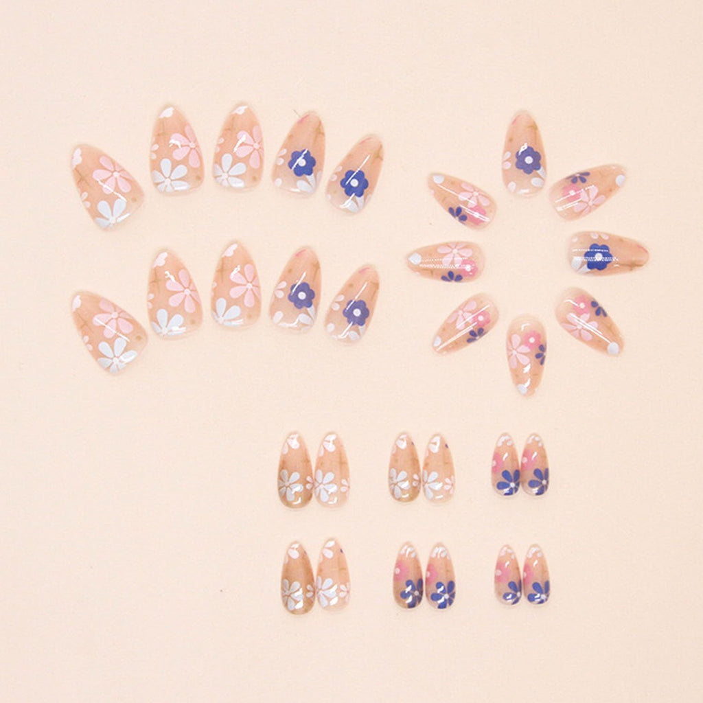 24pcsReusable Floral Press-On Nails for Everyday Style, Parties & Special Occasions (Soft Pink)