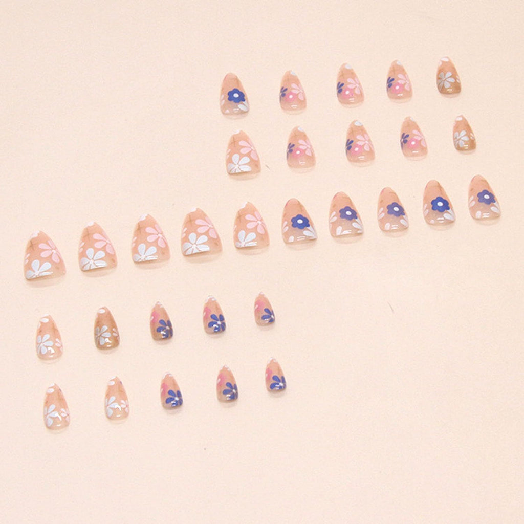 24pcsReusable Floral Press-On Nails for Everyday Style, Parties & Special Occasions (Soft Pink)