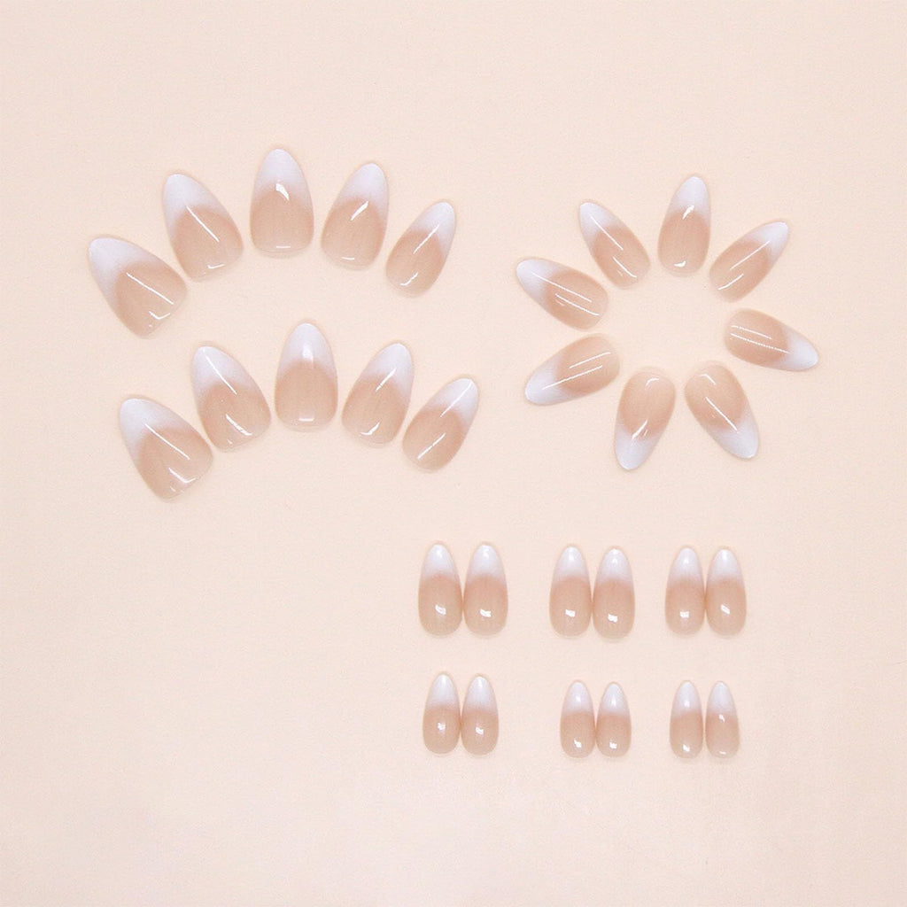 24pcsPress-on Nails for Salon-Worthy Manicures at Daily Events, Parties, and Special Occasions (Pink and White Ombre)