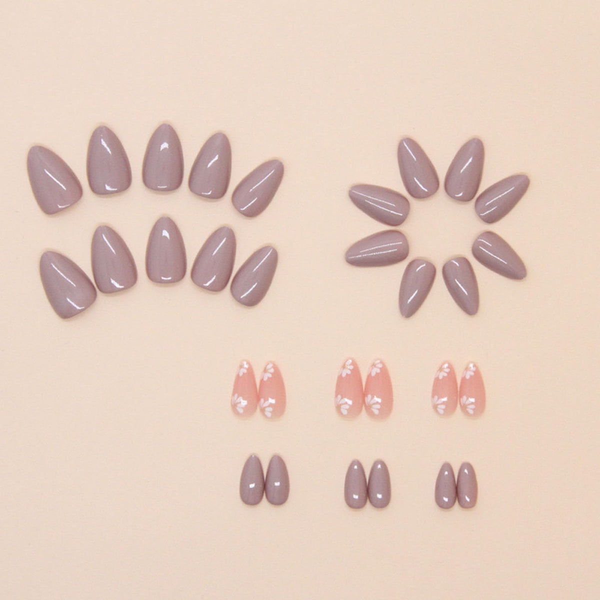 24pcsGlossy Press-On Nails for Everyday Wear, Weddings, and Special Events - Easy, No-Salon Manicure (Mauve)