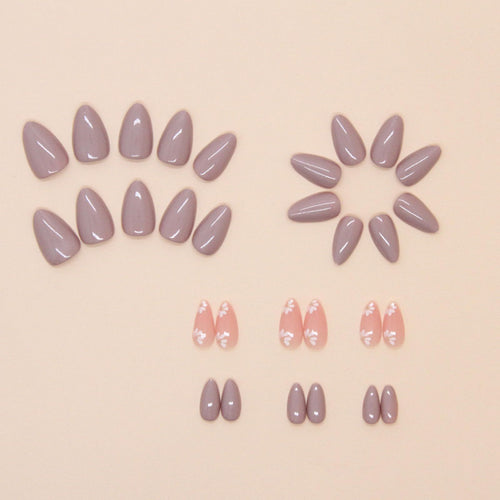 24pcsGlossy Press-On Nails for Everyday Wear, Weddings, and Special Events - Easy, No-Salon Manicure (Mauve)