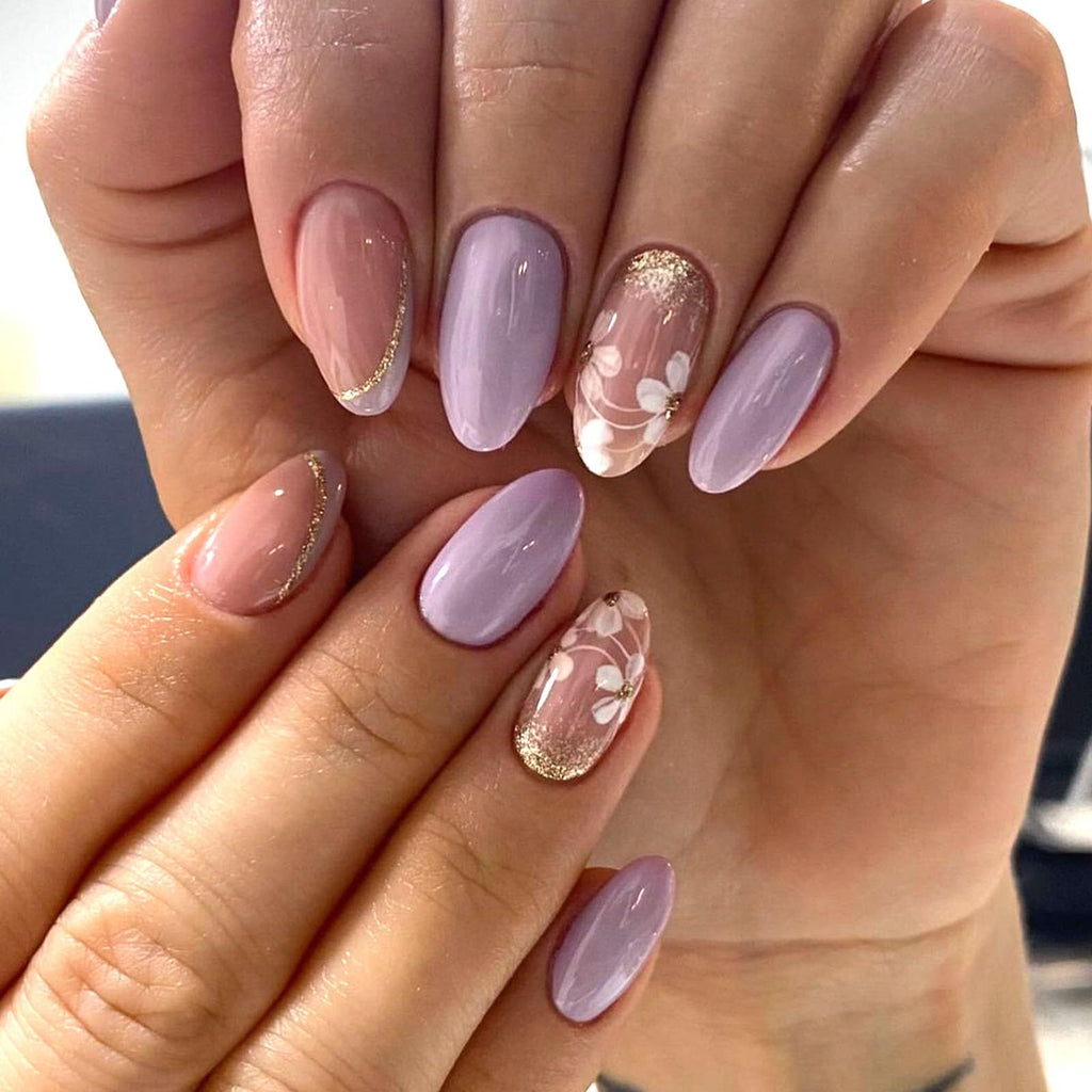 24pcsGorgeous Press-On Nails For Everyday Wear, Parties, Special Occasions & Quick Nail Fixes (Lavender)