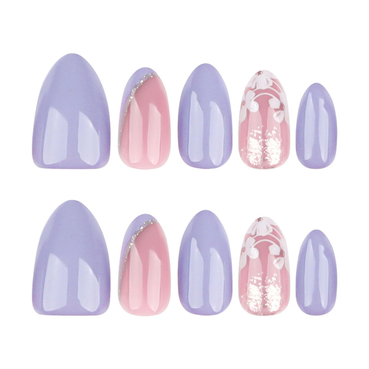 24pcsGorgeous Press-On Nails For Everyday Wear, Parties, Special Occasions & Quick Nail Fixes (Lavender)