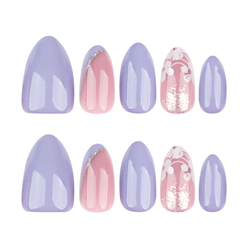 24pcsGorgeous Press-On Nails For Everyday Wear, Parties, Special Occasions & Quick Nail Fixes (Lavender)