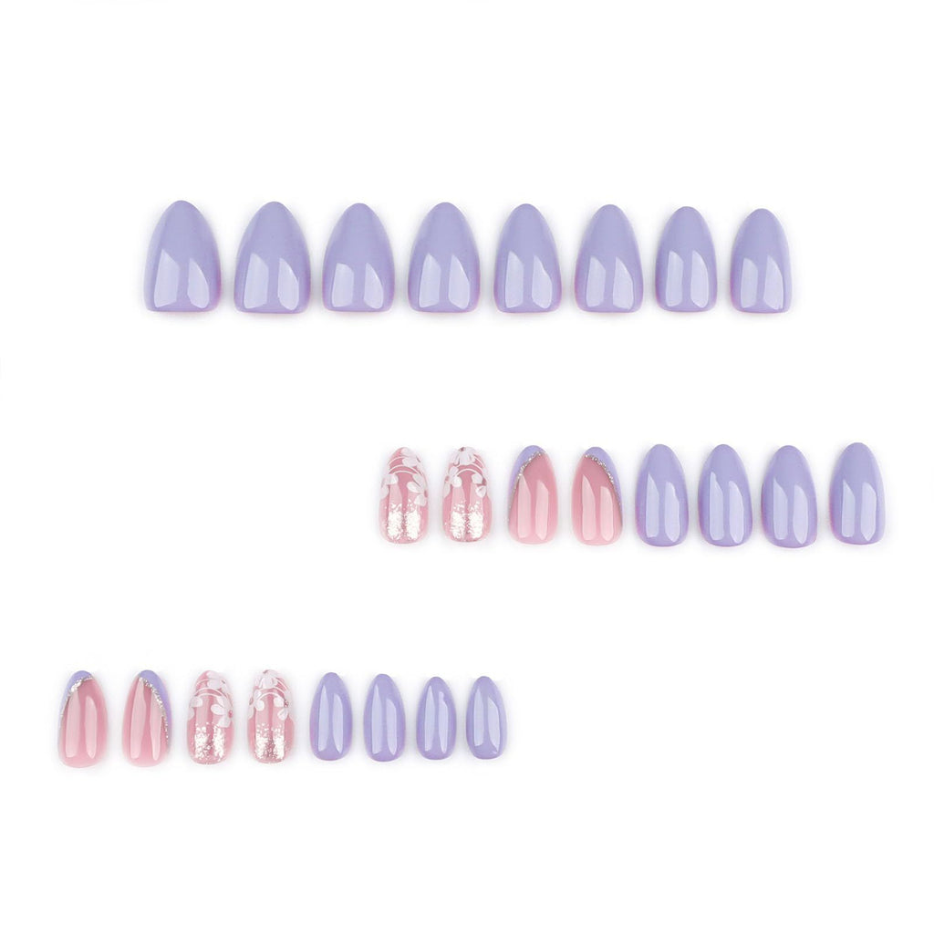 24pcsGorgeous Press-On Nails For Everyday Wear, Parties, Special Occasions & Quick Nail Fixes (Lavender)