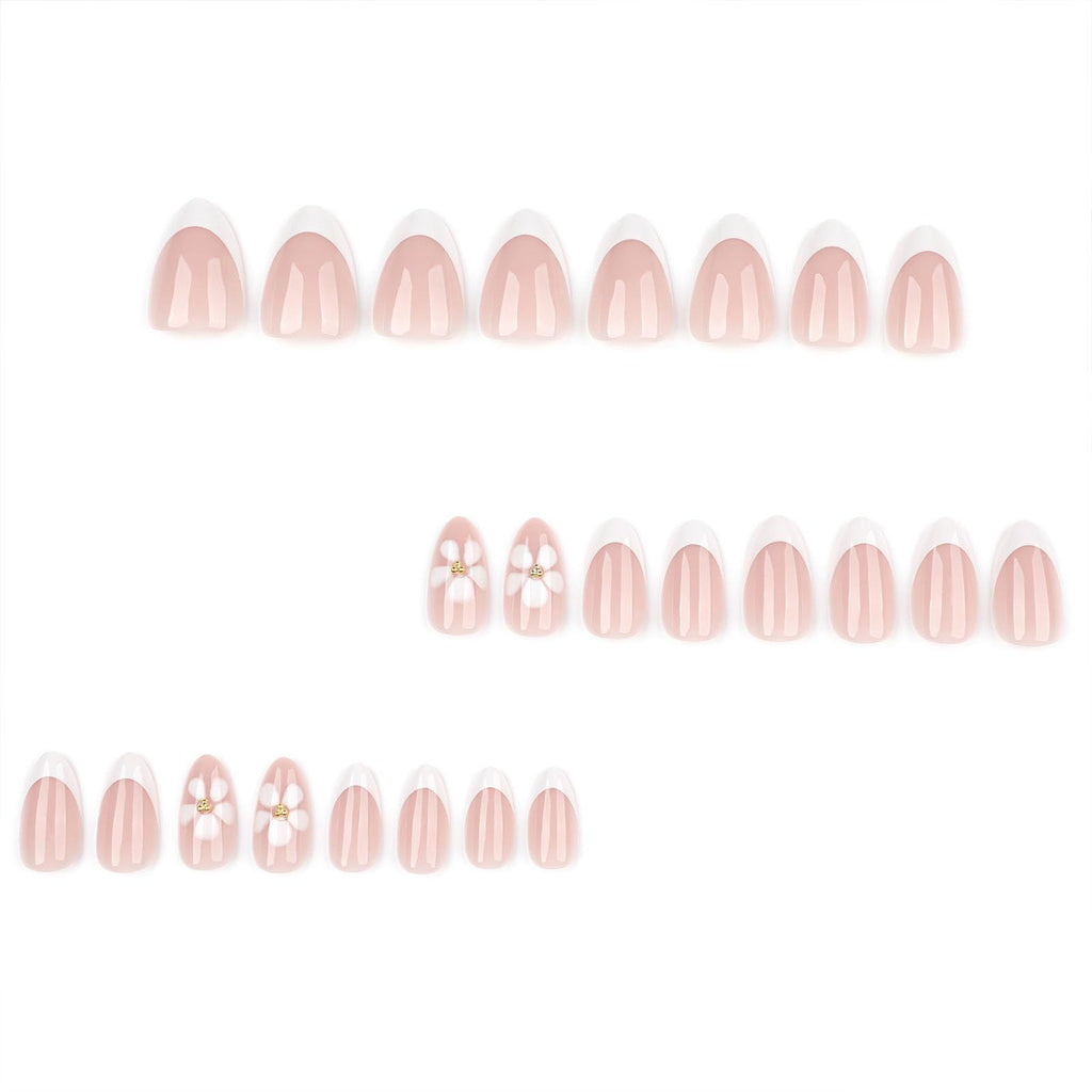 24pcsElegant Almond Fake Nails, Perfect for Daily Wear, Parties & Special Occasions (light pink)