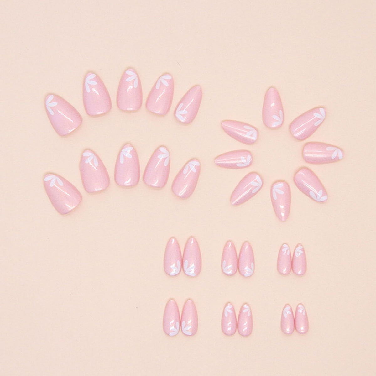 24pcsPress-On Nails For Everyday Wear, Special Events, And DIY Nail Art At Home (pink)