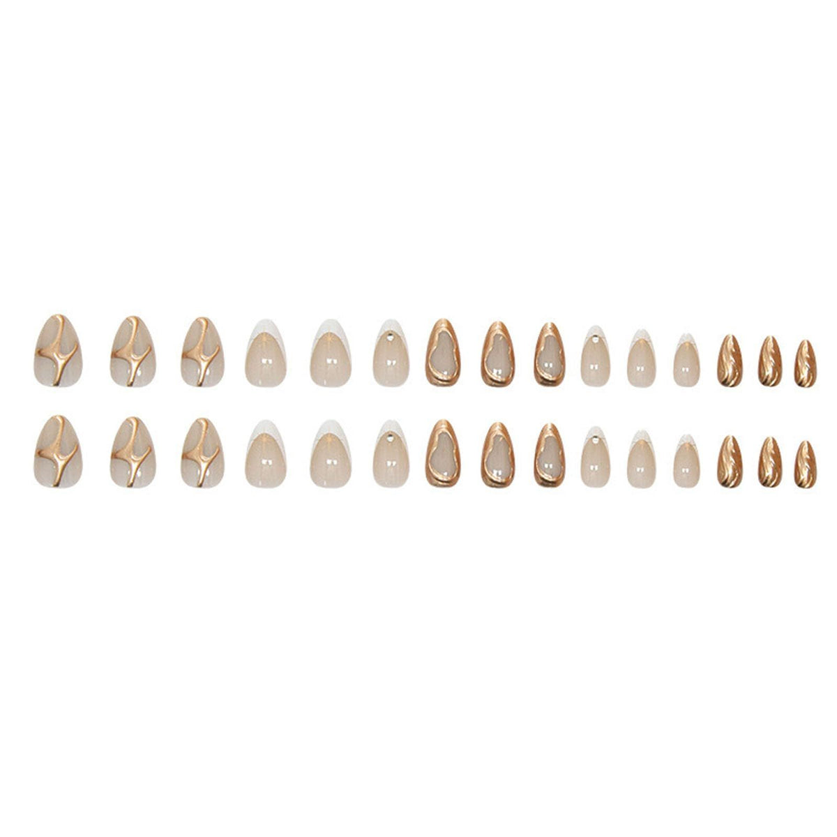 24pcsLuxury Almond Press-On Nails For Women, Ideal For Daily Wear & Special Occasions (rose gold)