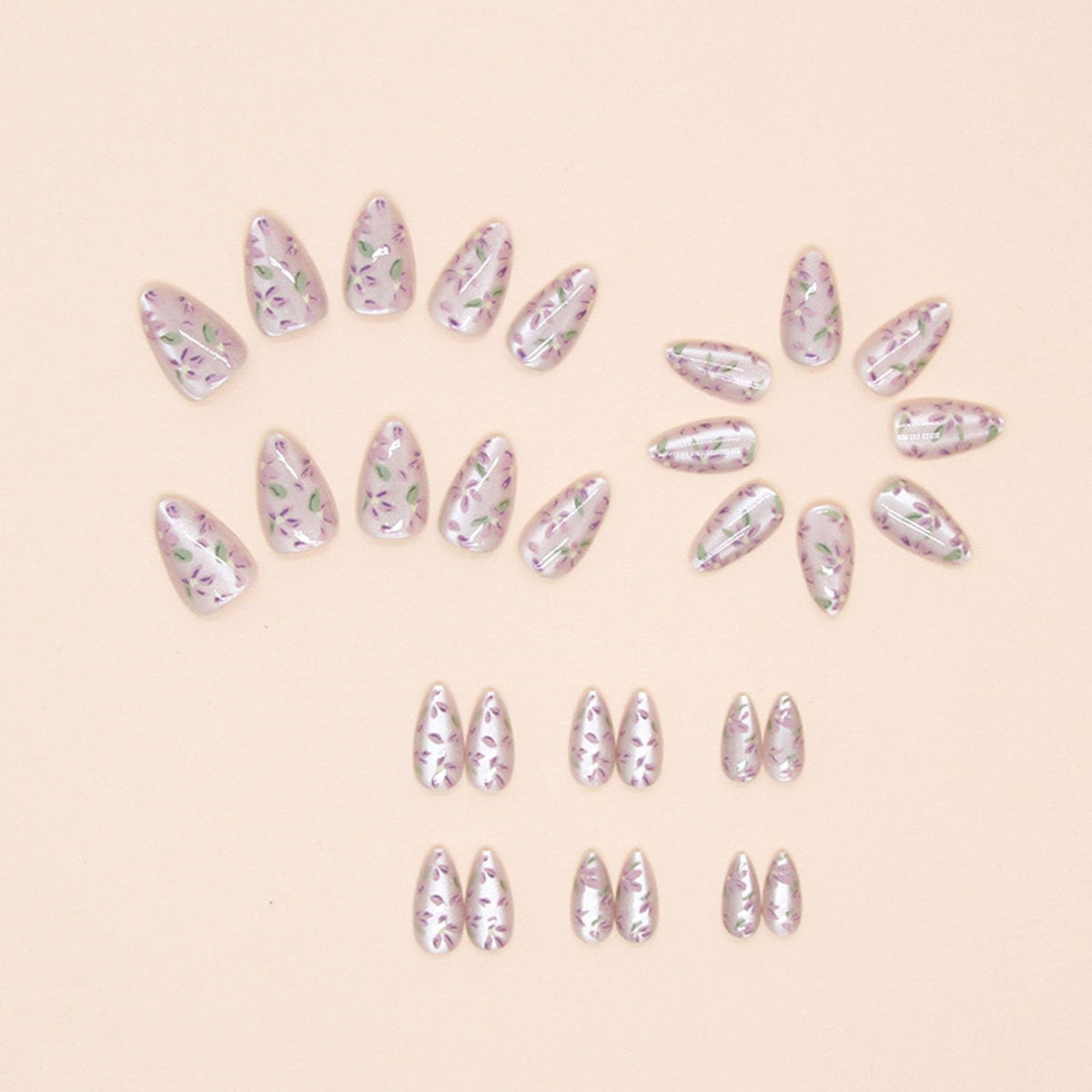 24pcsReusable Press-On Nails for Daily Wear & Special Occasions, Easy Apply, No Salon Trip Needed (Sheer Shimmer)