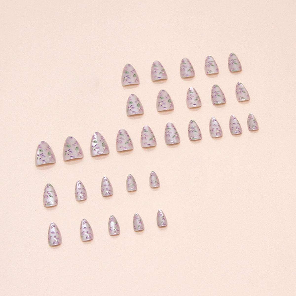 24pcsReusable Press-On Nails for Daily Wear & Special Occasions, Easy Apply, No Salon Trip Needed (Sheer Shimmer)