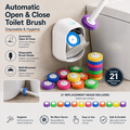 Automatic Flip-Open Disposable Toilet Brush Set with 21 Cleaning Refill Heads, Wall Mounted Storage, One-Button Hygienic Release, 360° Rotating Deep Cleaning, 51cm Long Handle Bathroom Toilet Cleaner
